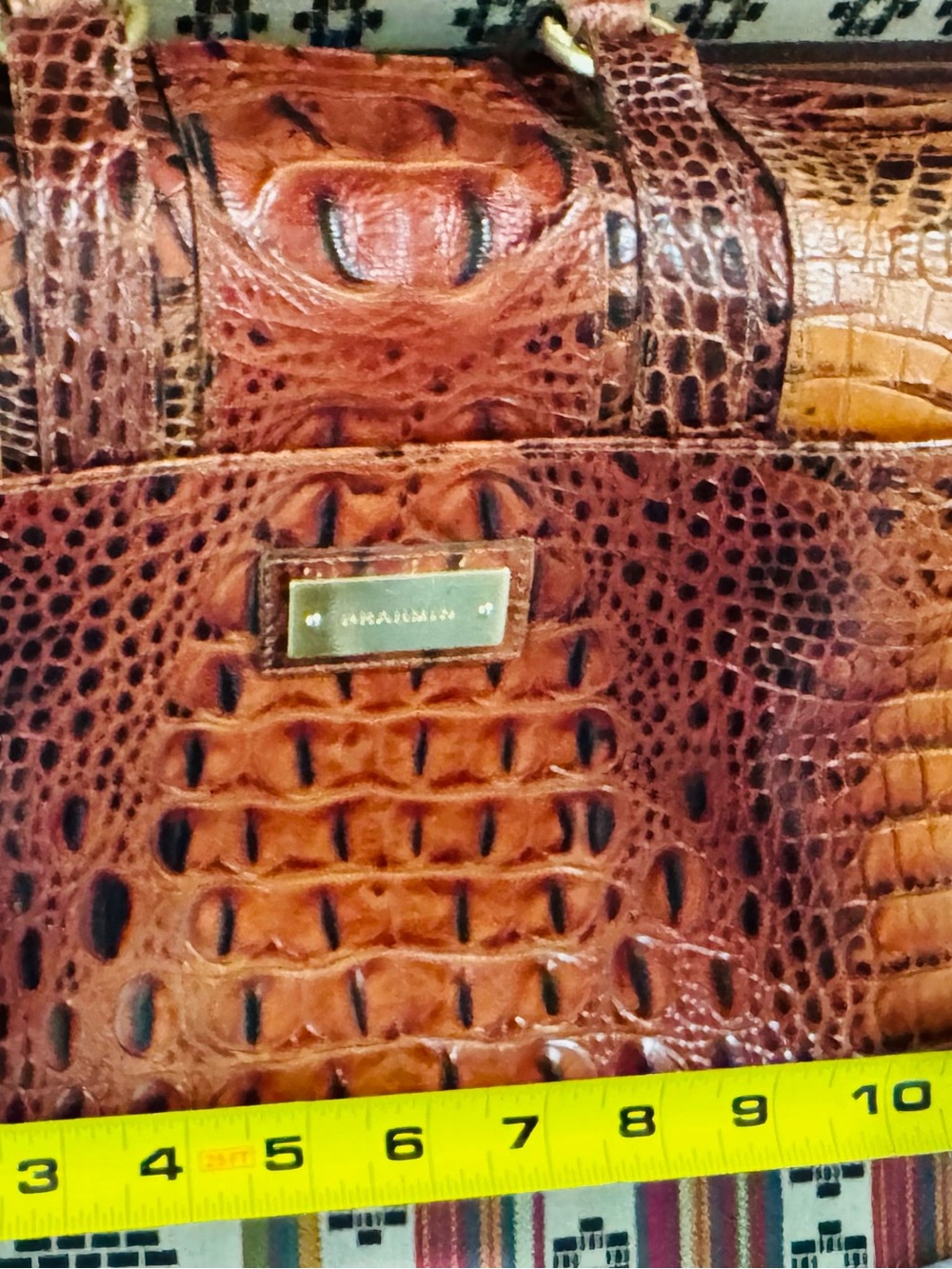 Brahmin Flaire Fold-over-to Shoulder-Strap measures 11 in wide x 11 in tall - Picture 11 of 16